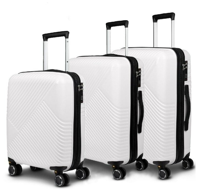 Impreza Delight DLX - Набор чемоданов белого цвета со съемными колесами и расширением
