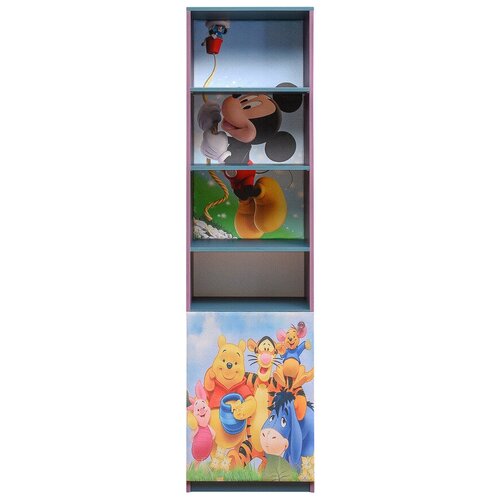 Стеллаж /Шкаф пенал для книг/ для одежды в детскую комнату с героями мультфильмов