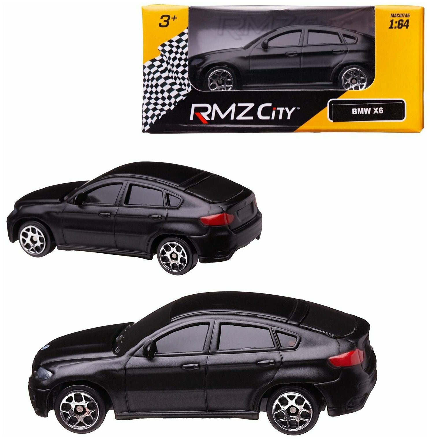 Игрушка Uni-Fortune, Машина металлическая 1:64 BMW X6, без механизмов черный матовый - фото №3