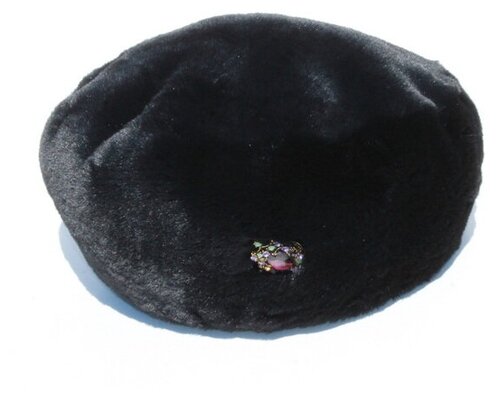 Берет шлем Мария зимний, подкладка, размер 58 - 59, черный