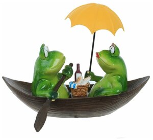 Фото Фигурка декоративная Лягушки в лодке, 748715, 23*13.5*16 см.