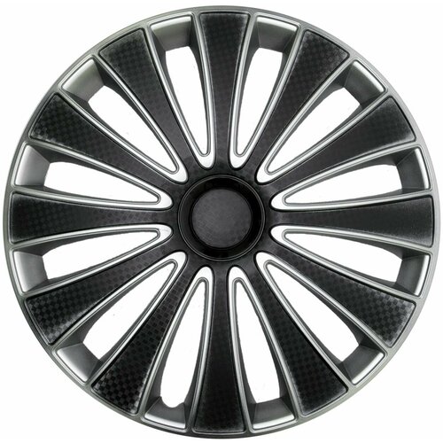 Колпаки на колеса STAR GMK SUPER BLACK R15, комплект 4шт, на диски радиус 15, легковой авто, цвет черный, серый, карбон.