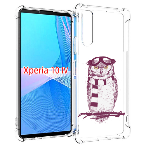 Чехол MyPads сова-летчик для Sony Xperia 10 IV (10-4) задняя-панель-накладка-бампер