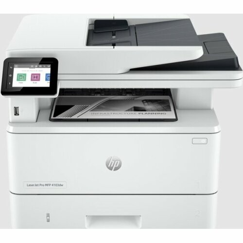 МФУ HP LaserJet Pro MFP M4103dw (стартовый картридж 3050 стр.) принтер лазерный hp laserjet pro 4003dn 2z609a белый черно белая печать a4 1200x1200 dpi ч б 40 стр мин a4 ethernet rj 45 usb