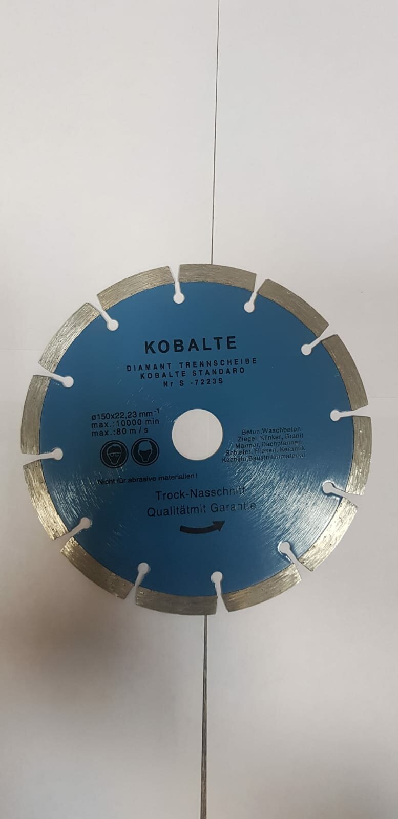 Диск алмазный отрезной по бетону и камню KOBALT 150x22.2xZ9/10x2.4мм TORGWIN S79066