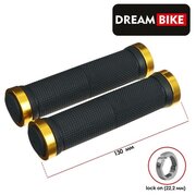 Грипсы Dream Bike 130 мм, lock on, 2 шт, цвет чёрный/золотистый