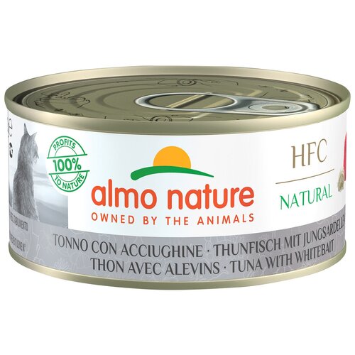 Влажный корм для кошек Almo Nature HFC Natural с тунцом, с мальками 150 г (кусочки в желе)