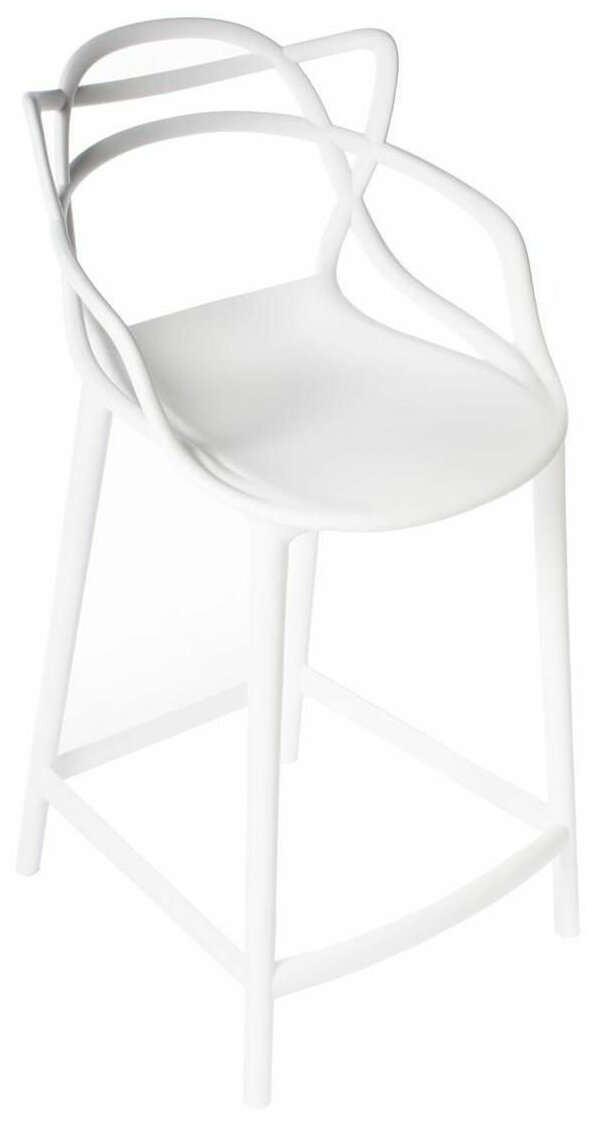 Стул полубарный Masters белый / Стулья пластиковые / Барный стул / Стул кухонный / Стулья для бара / Мебель для дачи и сада