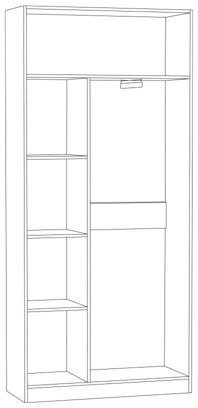 Шкаф для одежды mobi Ливерпуль-2, (ШхГхВ): 100х41х220 см, ясень ваниль/белый - фотография № 7
