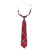 Школьный галстук на резинке для мальчика и для девочки красный в полоску - изображение