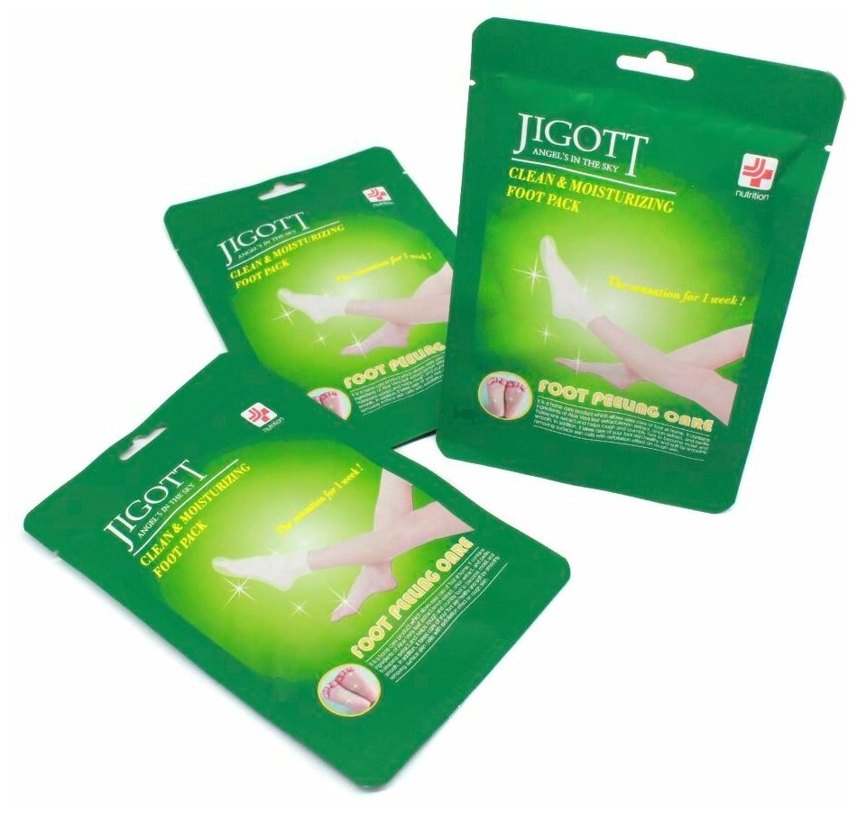 Jigott Маска-носки для пилинга Clean & moisturizing, 40 мл, 50 г, 1 уп.
