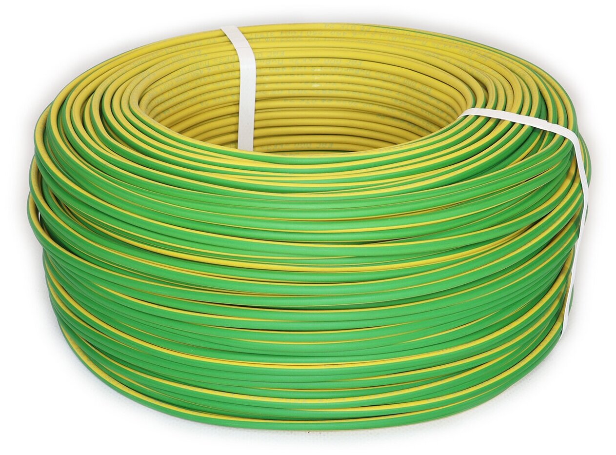 Провод ПуВ 1х6,0 ГОСТ Калужский кабельный завод. Желто-зелёный. 04 метра - фотография № 2