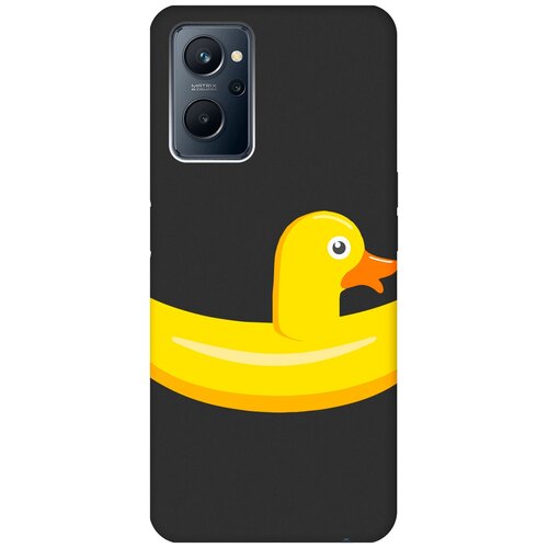 Матовый Soft Touch силиконовый чехол на Realme 9i, Рилми 9и с 3D принтом Duck Swim Ring черный матовый soft touch силиконовый чехол на realme 10 pro реалми 10 про с 3d принтом duck swim ring черный