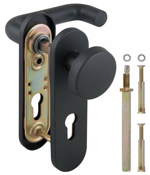 фото Ручка для ППЖ дверей FUARO DH-043P-KNOB NE (черная), нейлон, квадрат 9x90 мм