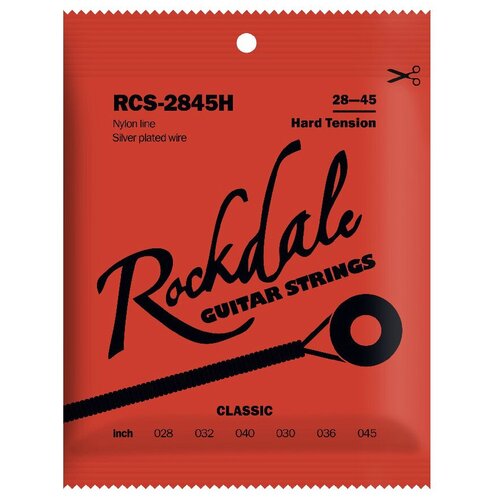 Струны для классической гитары ROCKDALE RCS-2845H (нейлон) rockdale rcs 2845h струны для классической гитары сильное натяжение нейлон посеребрённая оплётка