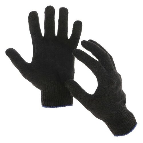 перчатки хб средние с пвх 10 класс 4 нити чёрные м 10 пар Перчатки, х/б, вязка 10 класс, 4 нити, размер 9, без ПВХ, чёрные