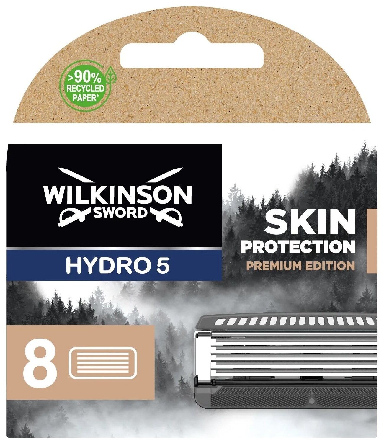 Wilkinson Sword / SCHICK Hydro 5 Skin Protection Premiun Edition / Сменные кассеты для бритв Hydro, 8 шт.