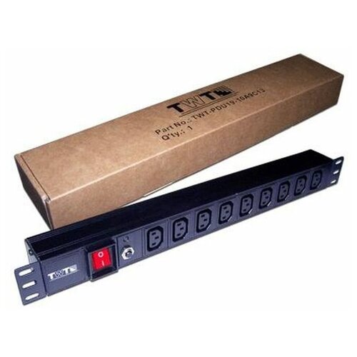 Блок розеток 19, 9 розеток TWT TWT-PDU19-10A9C3 C13, 10A 250V, без шнура питания