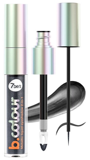 7DAYS Тени для век жидкие B.Colour Metallic Liquid Eyeshadow 2-in-1, 3.3 мл