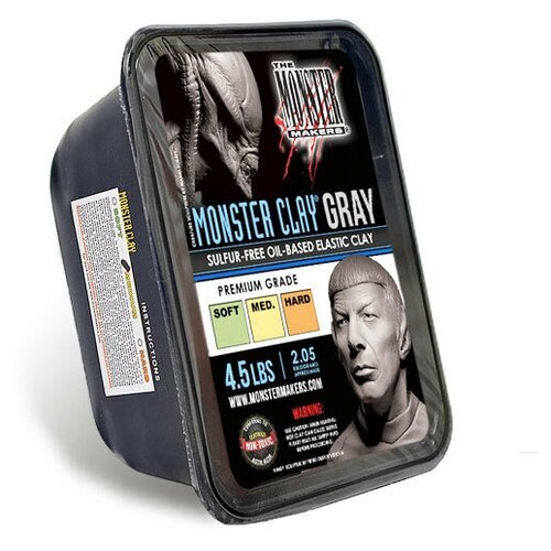 Monster Clay Gray Soft 2,05кг/ серый Мягкий профессиональный скульптурный пластилин