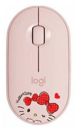 Беспроводная компактная мышь Logitech M350 Pebble Hello Kitty , розовый