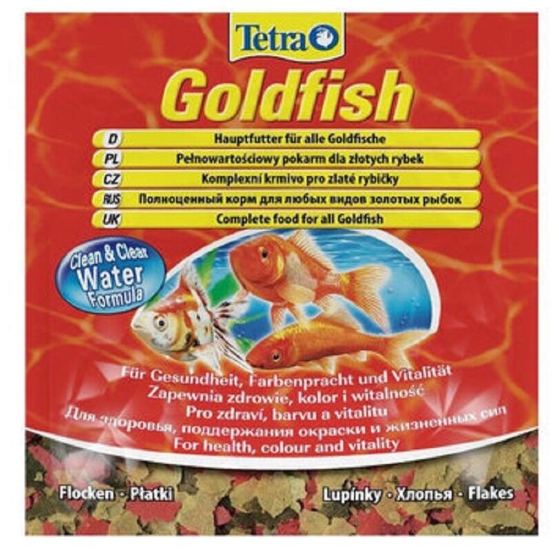 TetraGoldfish корм в хлопьях для всех видов золотых рыбок 12 г (sachet) - фотография № 19