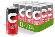 Напиток "Кул Кола без сахара" ("Cool Cola Zero") безалкогольный сильногазированный, а/б 0.33 (упаковка 12шт)