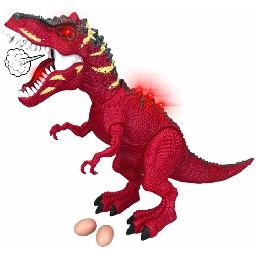 Интерактивный Динозавр на батарейках, интерактивная игрушка для детей, с паром, со светом и звуком, ходит, 35 см