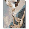 Картина по номерам Микеланджело руки и кот холст на подрамнике 40х60 - изображение