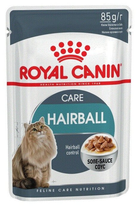 Влажный корм для кошек Royal Canin для вывода шерсти 85 г (кусочки в соусе) - фотография № 3