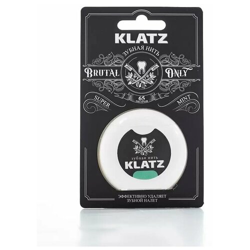 Зубная нить KLATZ BRUTAL ONLY Супер Мята, 65 м