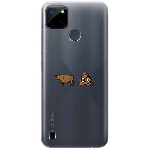 Силиконовый чехол с принтом Bull Shit для Realme C21Y / Рилми С21у силиконовый чехол на realme c21y рилми с21у с 3d принтом grand bull прозрачный