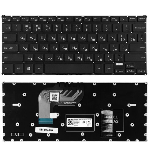 Клавиатура для ноутбука Dell Inspiron 11-3162 3164 Series Плоский Enter Черная без рамки PN 0G96XG 49003P070D01 1080₽