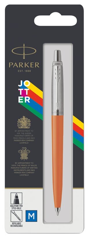 Ручка шариковая Parker "Jotter Orange CT" синяя, 1,0мм, кнопочн, пластик. корпус, блистер