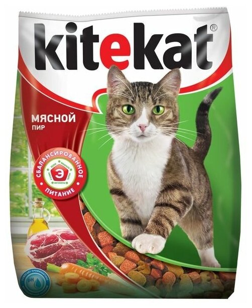 Сухой корм KiteKat "Мясной пир" для кошек, 350г 1144590
