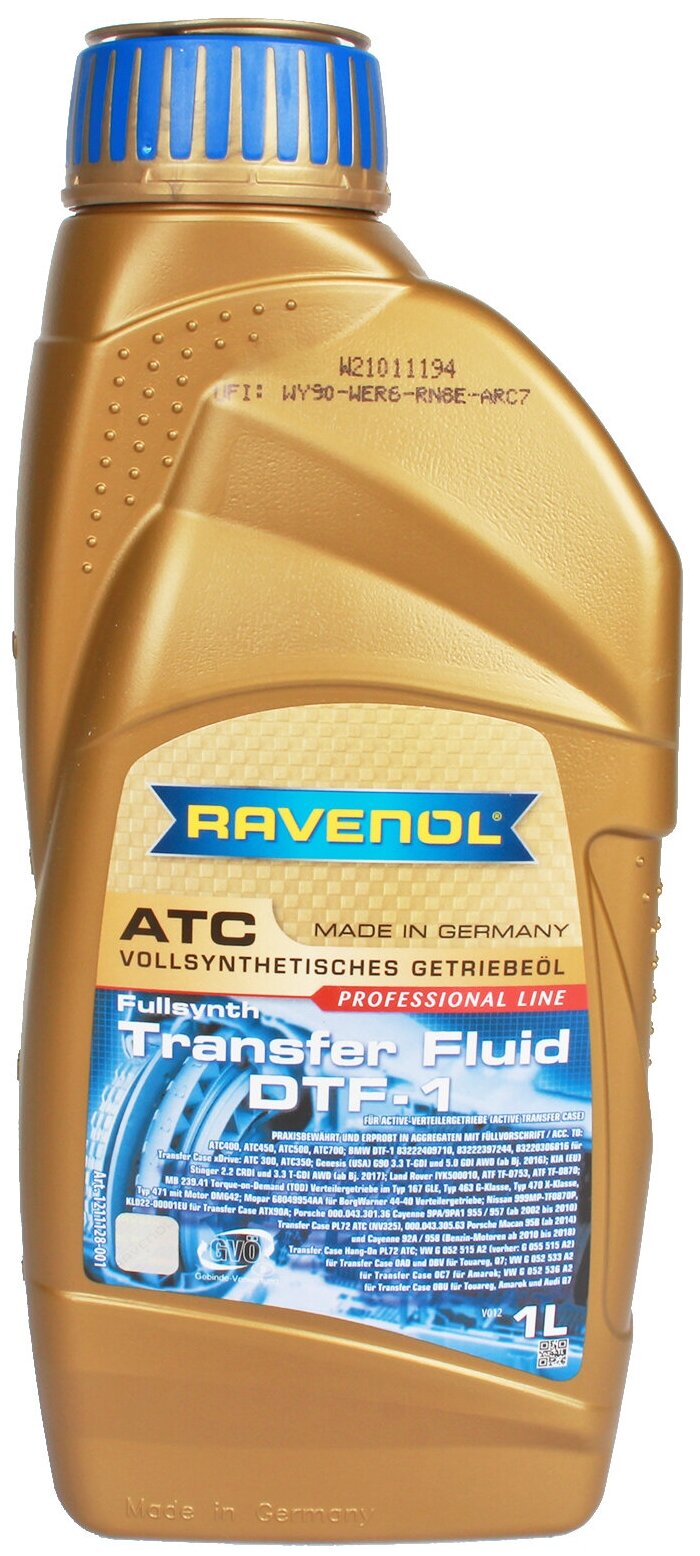 Масло трансмиссионное Ravenol Transfer Fluid DTF-1 (TF-0870), 1 л