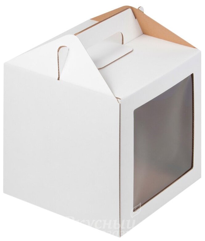 Упаковка для пряничного домика и кулича 20х20х20 см. Белая