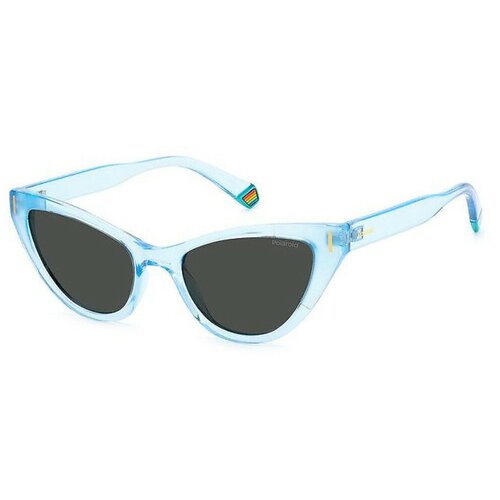 фото Солнцезащитные очки polaroid, кошачий глаз, поляризационные, с защитой от уф, для женщин, голубой