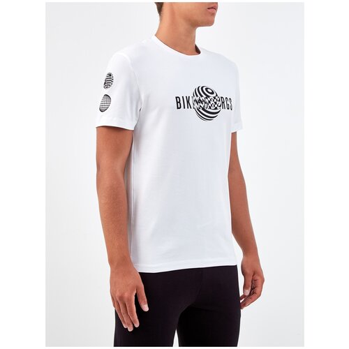 футболка для мужчин, BIKKEMBERGS, модель: C41011HE2359A00, цвет: белый, размер: S