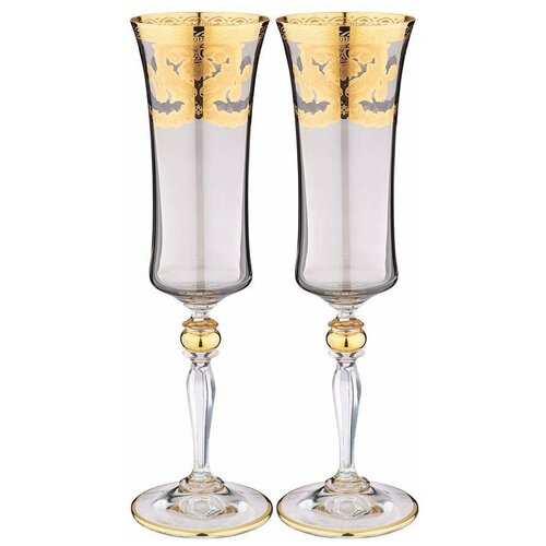 Набор бокалов для шампанского 326-079 из 2 штук 190 мл grace veneziano fume