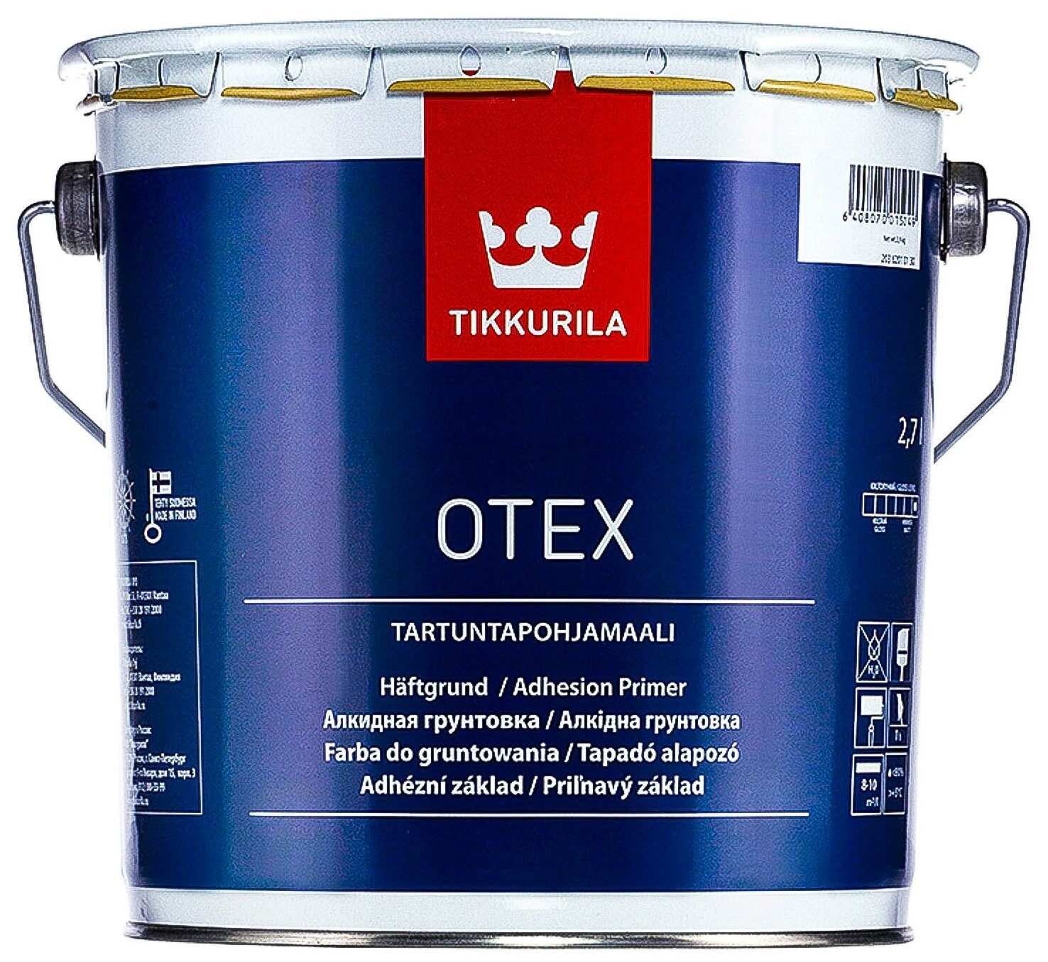 Грунтовка адгезионная Tikkurila Otex база А, белая, глубокоматовая (2,7л)