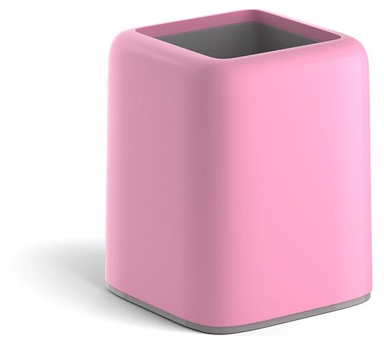Подставка настольная "Стакан квадратный" пастель розовый/серый ERICH KRAUSE 51495 377052