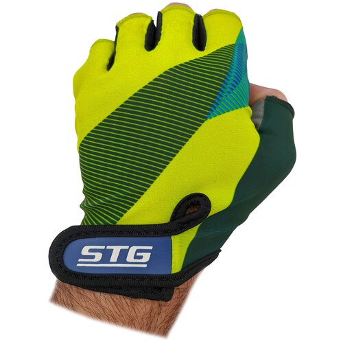 Велоперчатки STG 910 XL Черно-салатово-синий X87910-ХЛ