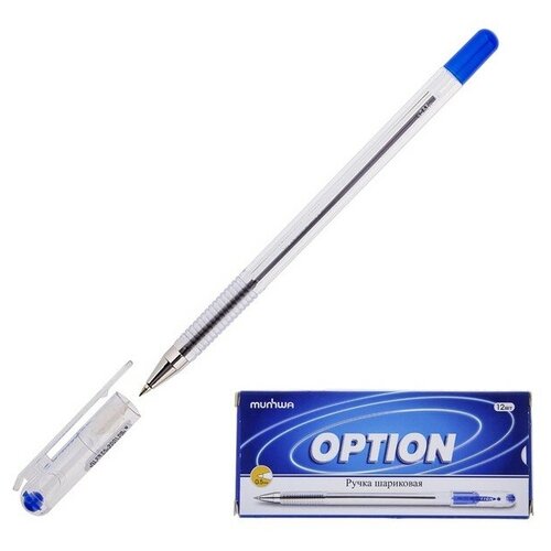 Ручка шариковая MunHwa Option, узел 0.5 мм, стержень синий