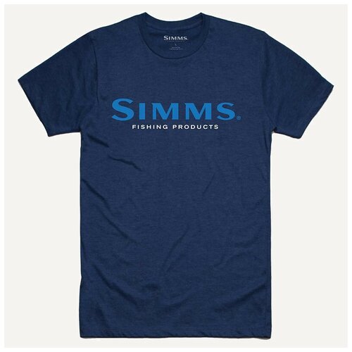 Simms Футболка Logo T-Shirt dark moon heather, Мужской, L активный отдых