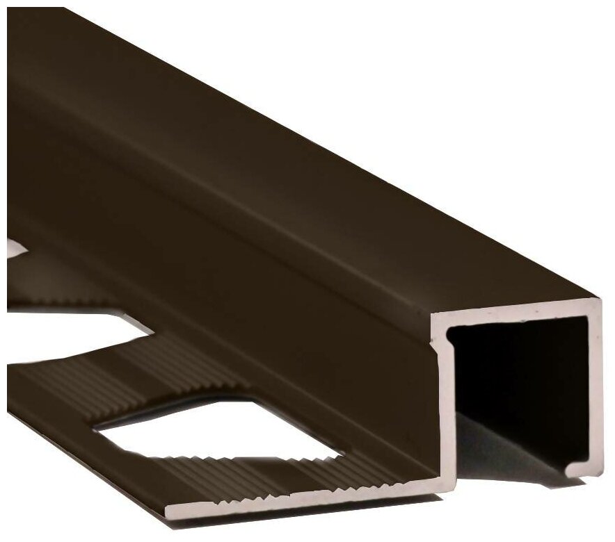 фото Алюминиевый П профиль под керамическую плитку ПО-П10х10 - Бронза глянец - 2200мм