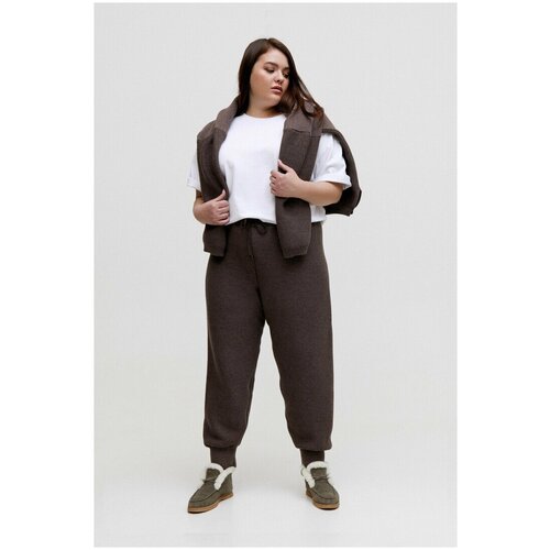 фото Брюки вязаные костюмные, серо-коричневые (xl) 4forms