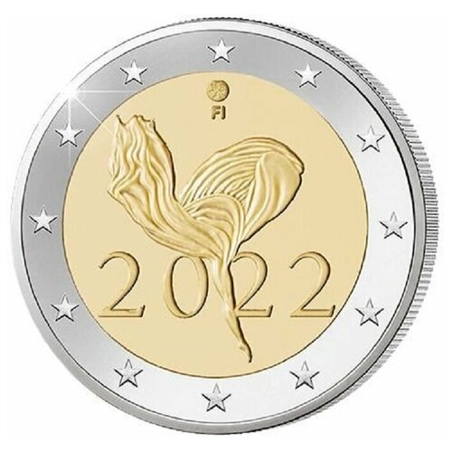 Монета 2 евро 100 лет Финскому национальному балету. Финляндия, 2022 г. в. Состояние UNC (без обращения)
