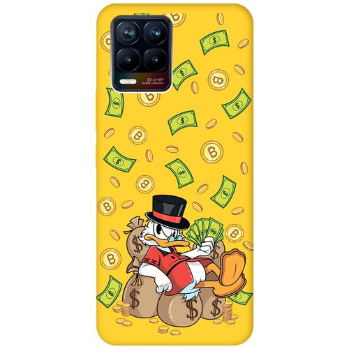 Матовый чехол Rich Scrooge для Realme 8 / 8 Pro / Рилми 8 / 8 Про с 3D эффектом желтый матовый чехол rich scrooge для realme 8i рилми 8 ай с 3d эффектом желтый