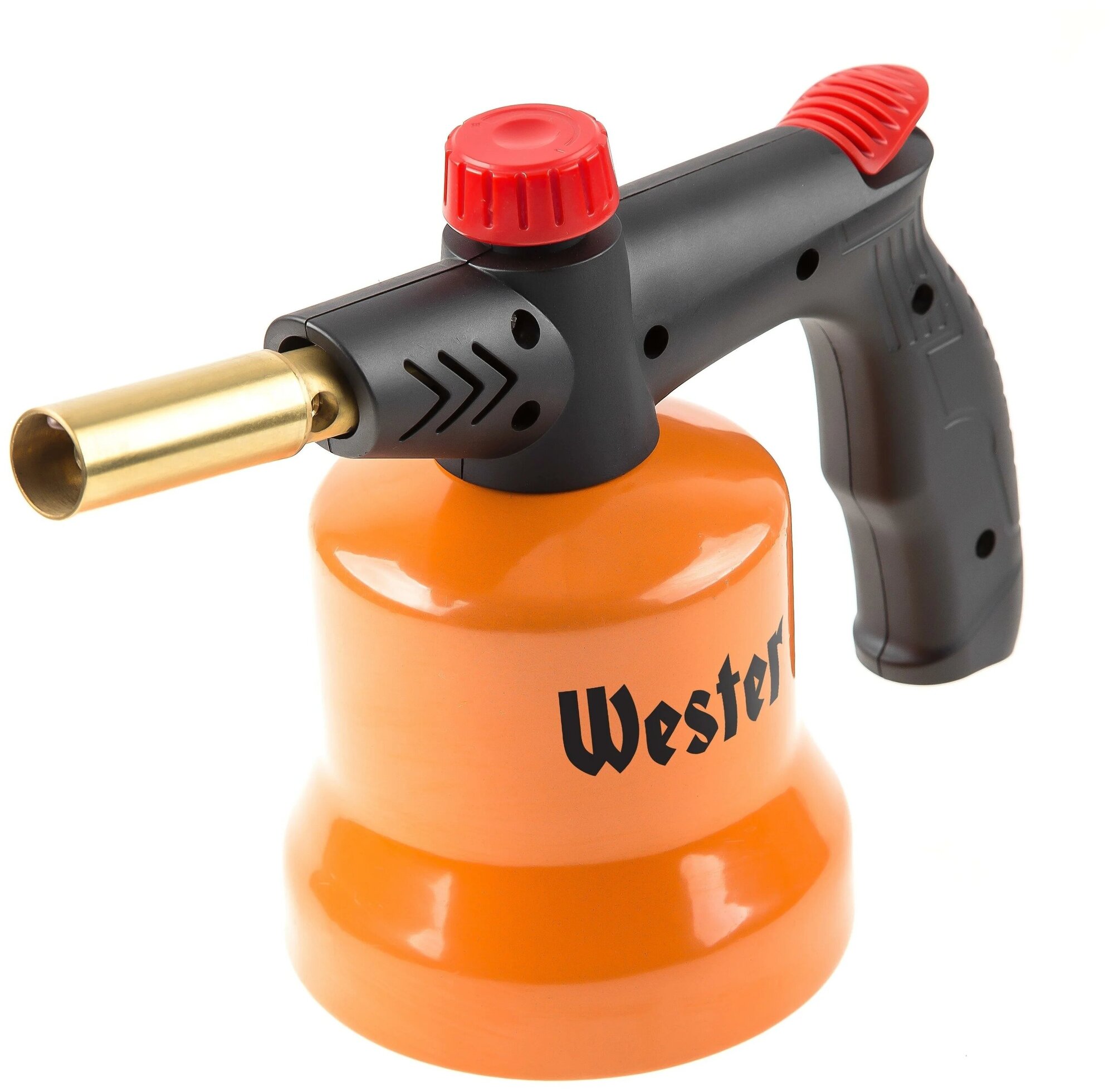 Газовый паяльник Wester PL04 с пьезоподжигом оранжевый черный